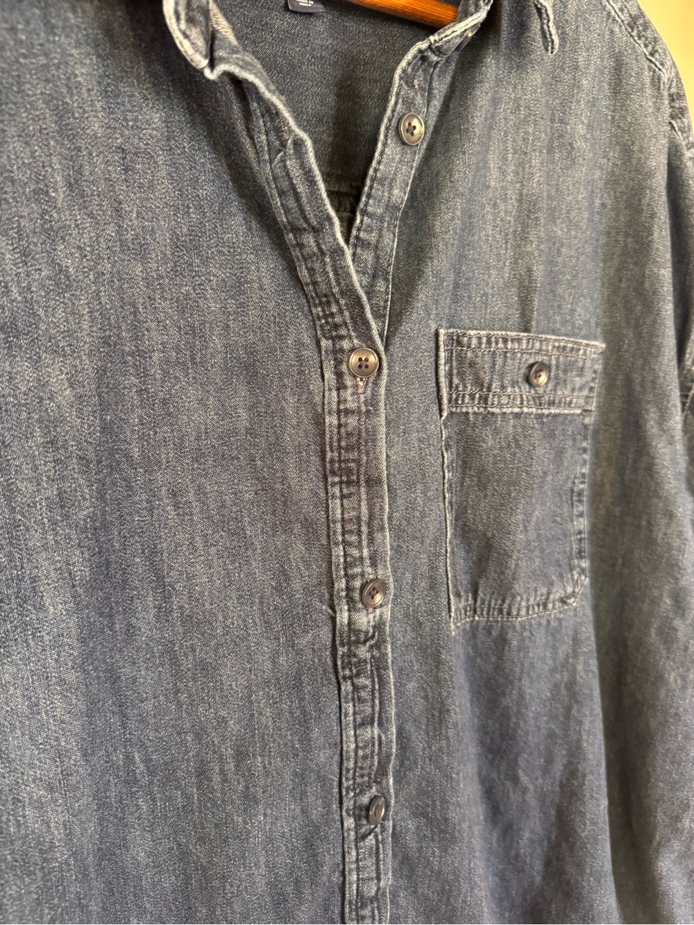 100% cotton GAP Women's Dark Blue Denim Button-Down Shirt Dress - Picture 3 of 11